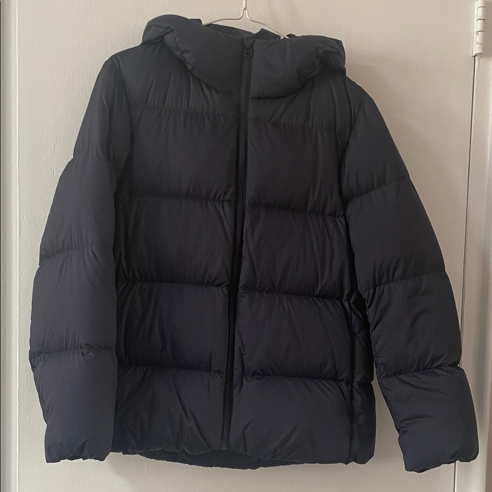 UNIQLO Hooded Down Cocoon Puffer, Navy Sz XS